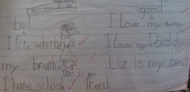 writing errors age 6